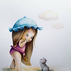 Девочка с котенком