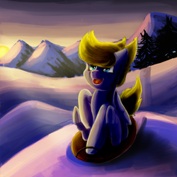 Закат в снежном мире