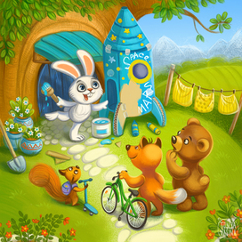 "Rabbit with the red goggles" для книги