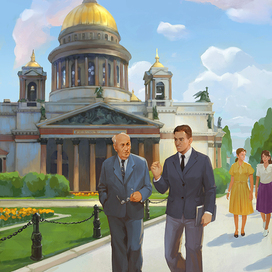 Illustration for the book about Kurchatov 