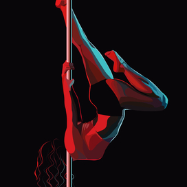 Женская красота, поза, pole dance