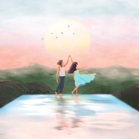 Illustration "At sunset"