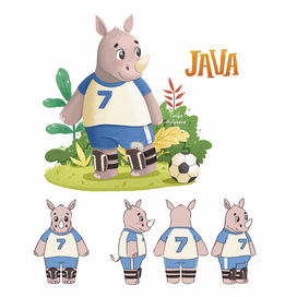 Character rhinoceros Java