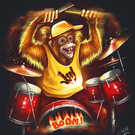 Monkey Drummer