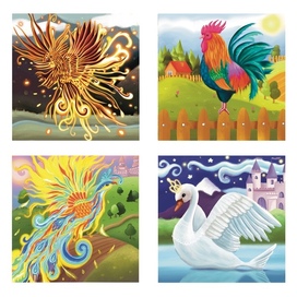 Set of 4 puzzles with fairytale bird’s for children 3+