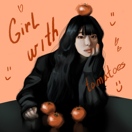 Girl with tomatoes