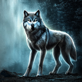 Wolf illusion in a realistic style