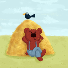 Bear at the haystack