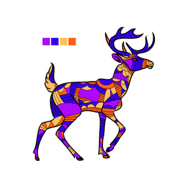 Deer drawing in color