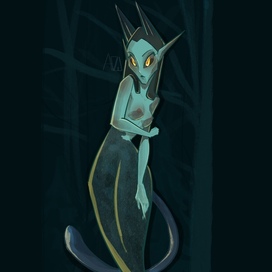 At night in the forest 
