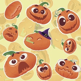 Stickers and patterns for Halloween