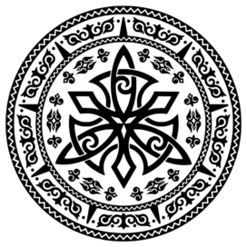 Circassian Adyghe ornament circle