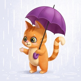 Cat with an umbrella