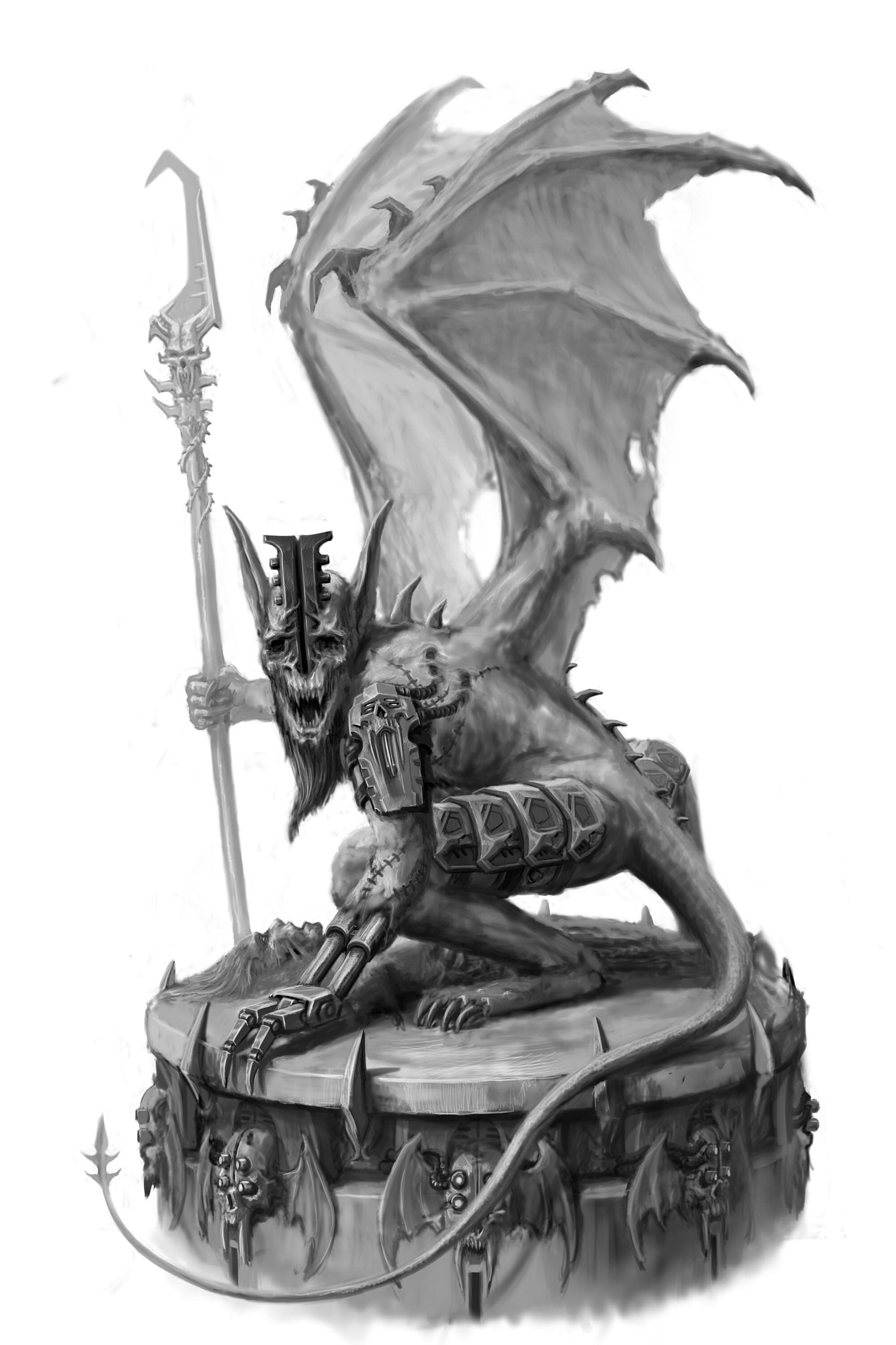 Sketch. Character. Vampire demon cyborg.