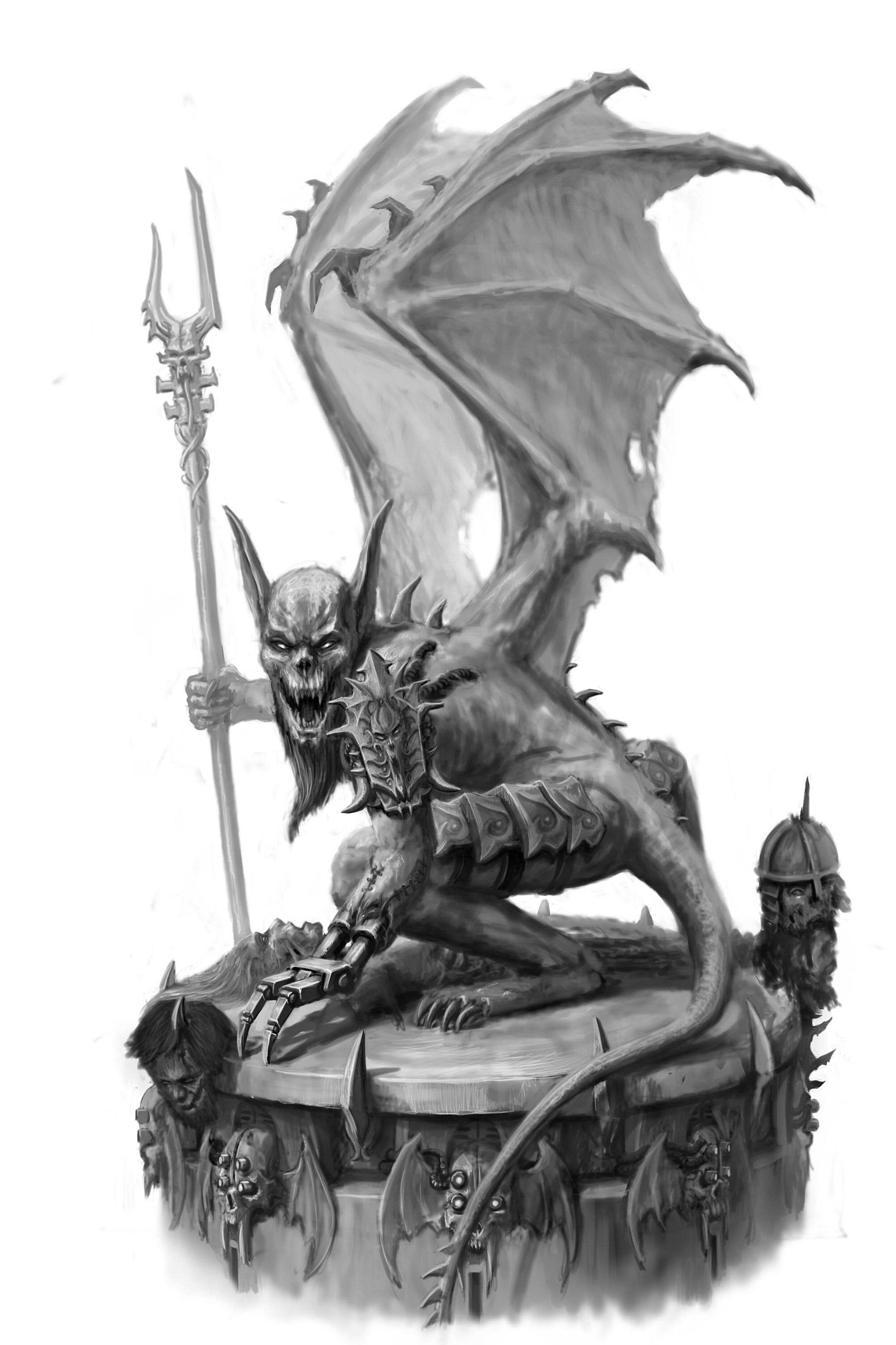 Sketch. Character. Vampire demon.