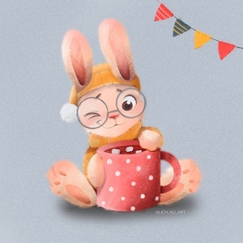 christmas bunny illustration