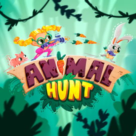 Logo "Animal Hunt" in child stile