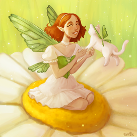 Fairy & her cat