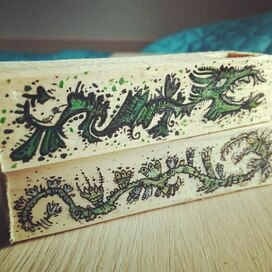 i drew dragons on woode