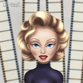 cartoon portrait of Marilyn Monroe