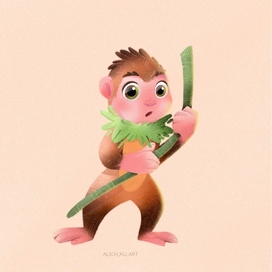 cute monkey illustration