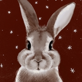 New year card with a little rabbit