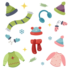 Winter clothes stickers