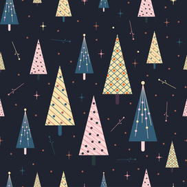 Christmas seamless pattern with cristmas tree