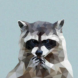 Vector illustration "Raccoon" in Low-Poly style