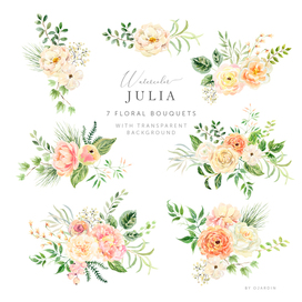 Watercolor floral bouquets