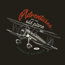 OLD PROPELLER PLANE T-SHIRT DESIGN