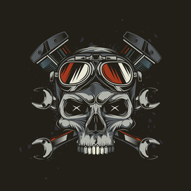 SKULL MOTO PRINT