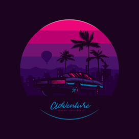 CAR NIGHT CITY T-SHIRT DESIGN