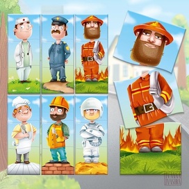 Children's puzzles. Professions