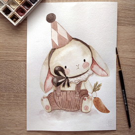 Watercolor bunny