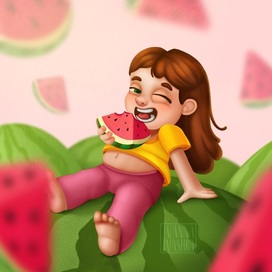 Watermelon postcard