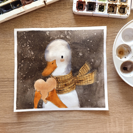 Watercolor goose