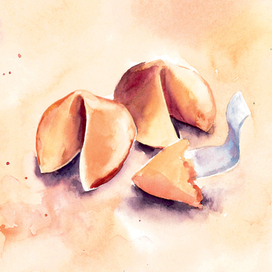 Fortune cookies. Watercolour