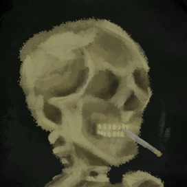 Skull with cigarette 