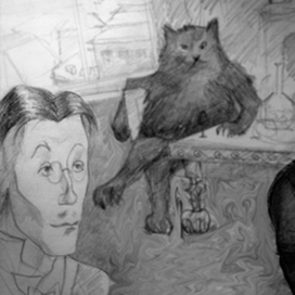 Korovjev&Begemot, a fragment of an illustration for Mikhail Bulgakov's novel "The Master and Margarita"