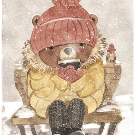 Watercolor bear illustration