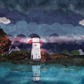 Lighthouse digital illustration v.2