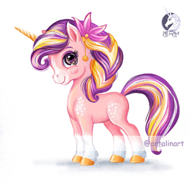 Cute cartoon unicorn