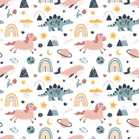 Unicorns and Dinosaurs, pattern