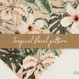 Tropical floral pattern