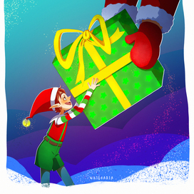 Elf brings presents