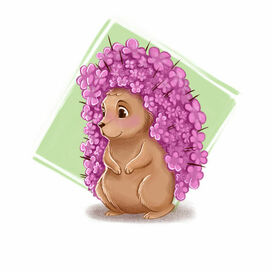 Character design. Flower hedgehog