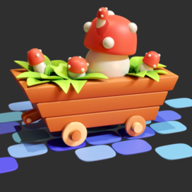 3D mushroom cart