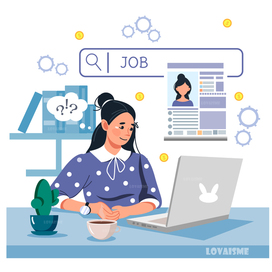 Vector illustration for a website. Job search