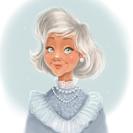 book, cartoon, cute, beautiful, grandmother, children's, kind, bright, gently, stylized